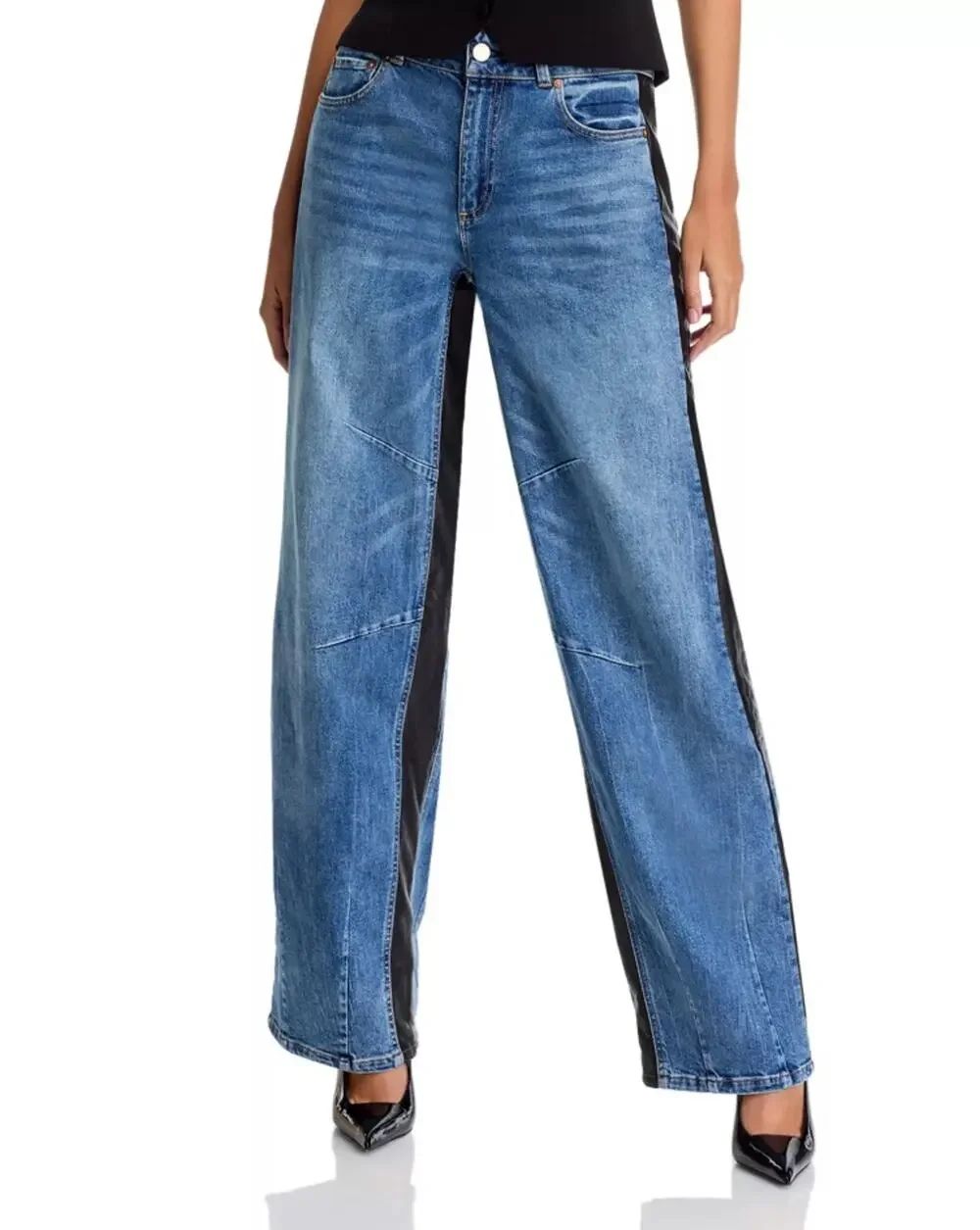 Alice and Olivia Women Brooklyn Blue High Rise Wide Balloon Leg Pants Size 31